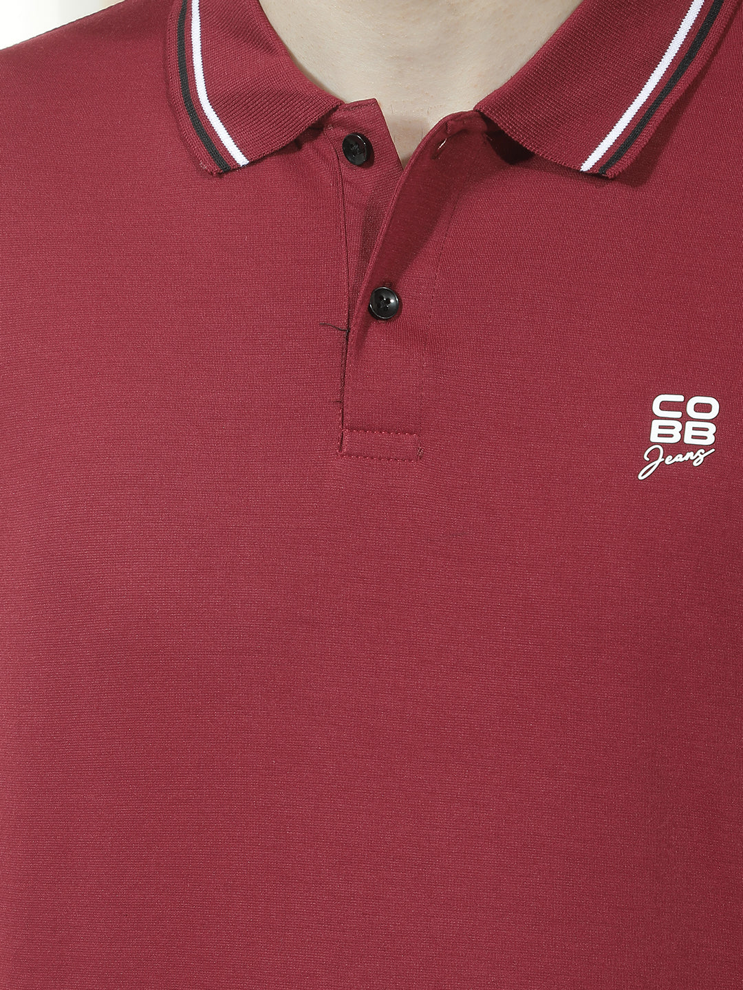 COBB WINE SOLID POLO NECK T-SHIRT