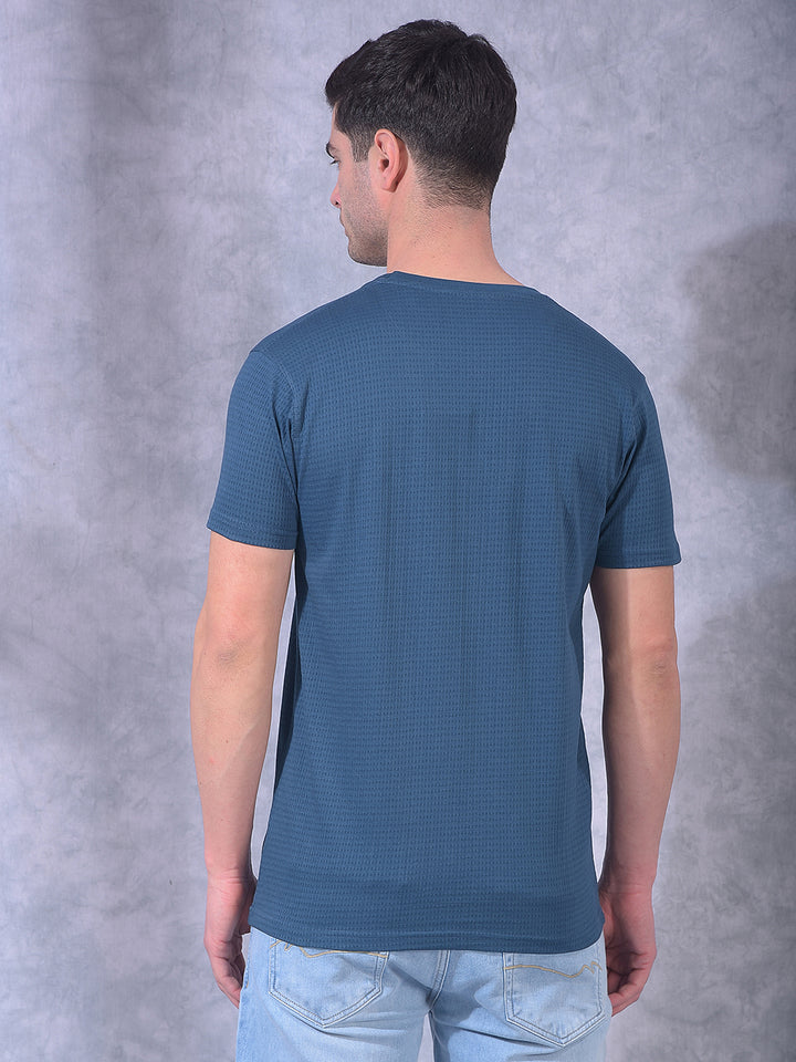 cobb navy self-design round neck t-shirt