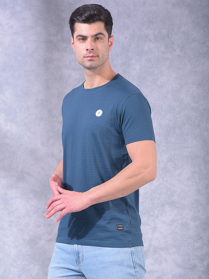 cobb navy self-design round neck t-shirt