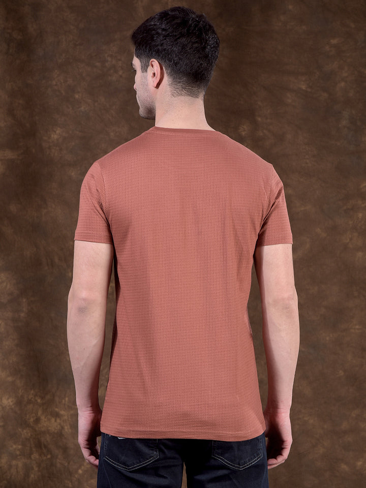 cobb rust self-design round neck t-shirt