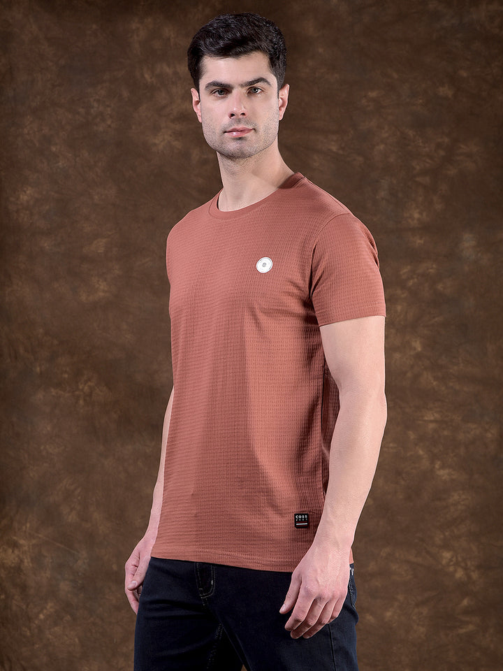 cobb rust self-design round neck t-shirt