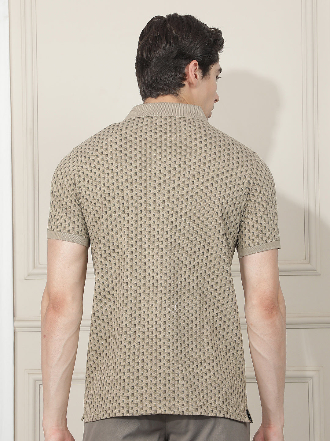 camel printed polo t-shirt