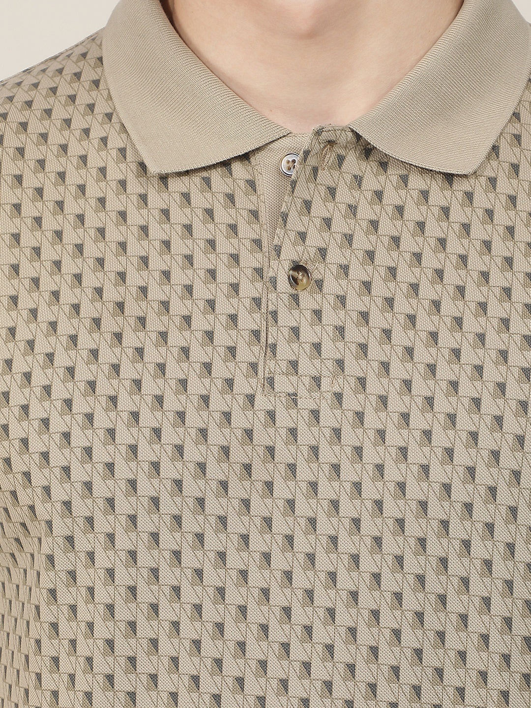 camel printed polo t-shirt