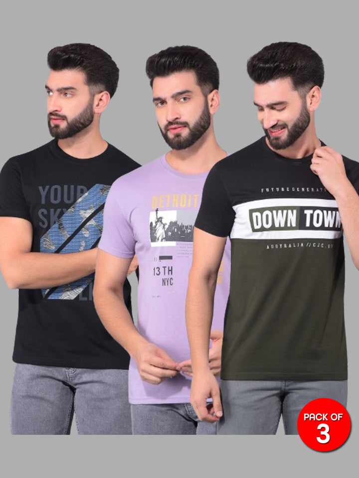 cobb mens combo round neck t-shirt (pack of 3)