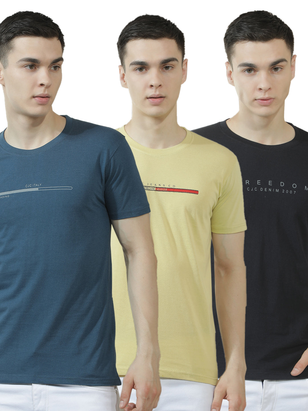 cobb assorted pack of 3 round neck t-shirt