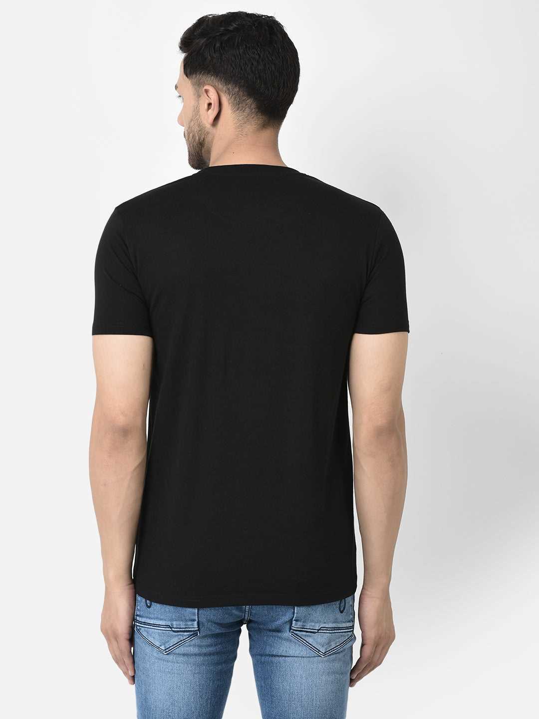 Cobb Black Printed Regular Fit T-Shirt