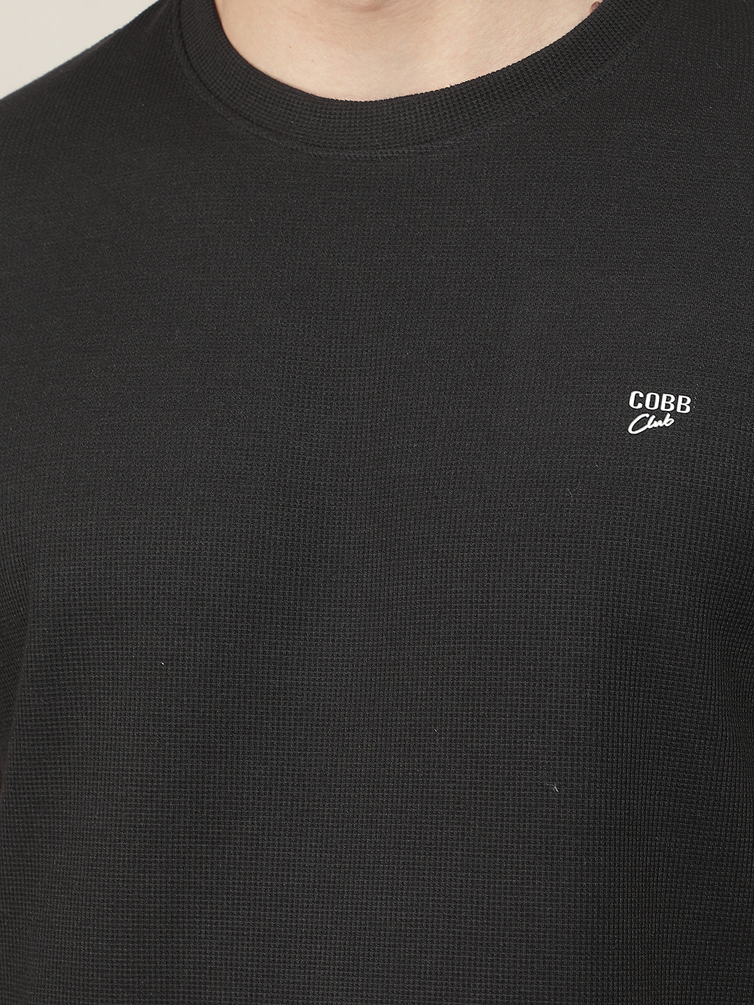 black solid round tees