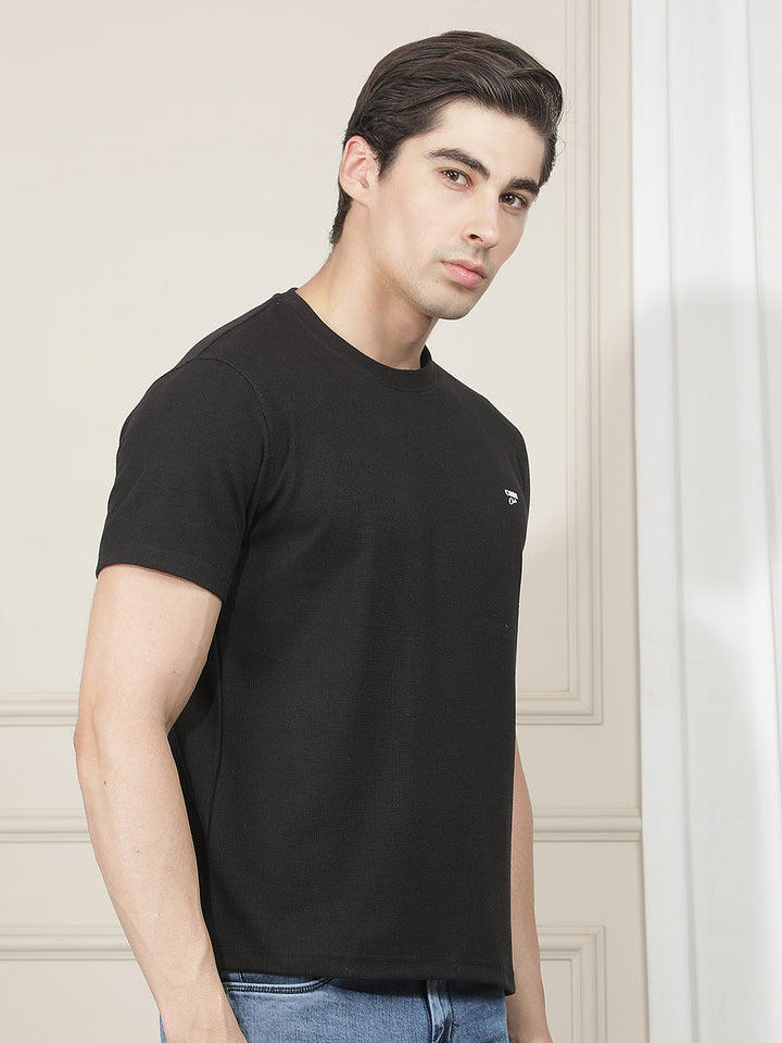 BLACK SOLID ROUND TEES