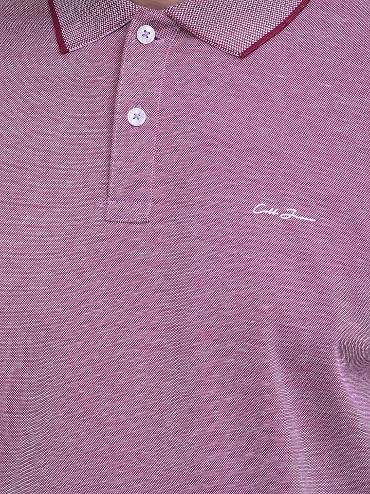 cobb solid mauve polo neck t-shirt