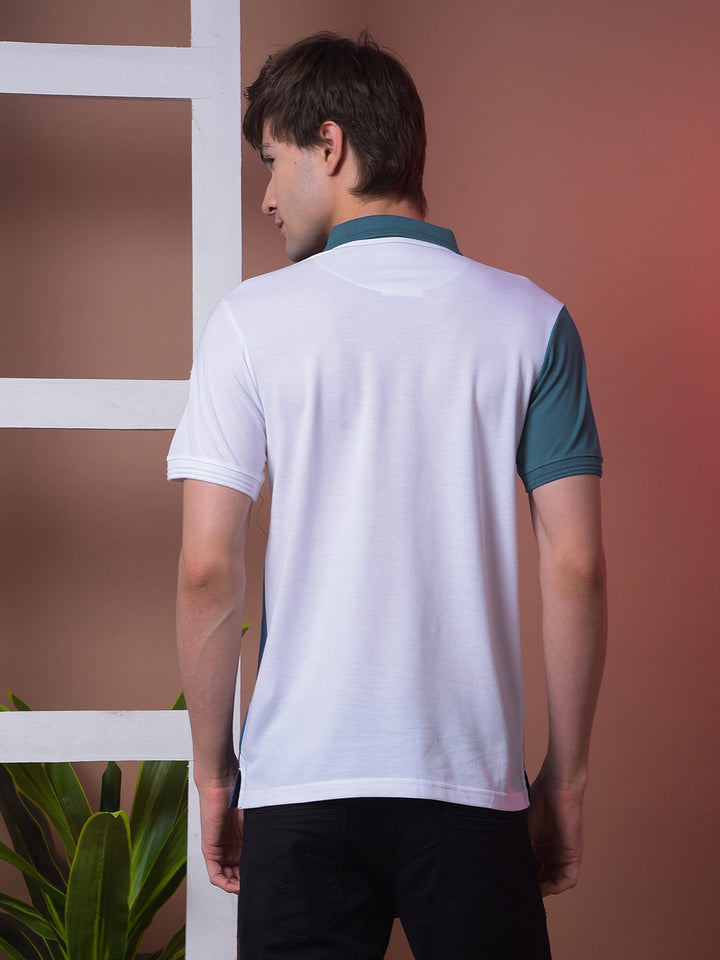 cobb air force blue printed polo neck t-shirt