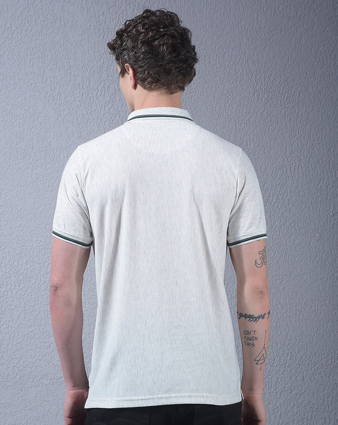 cobb white color-block polo neck t-shirt