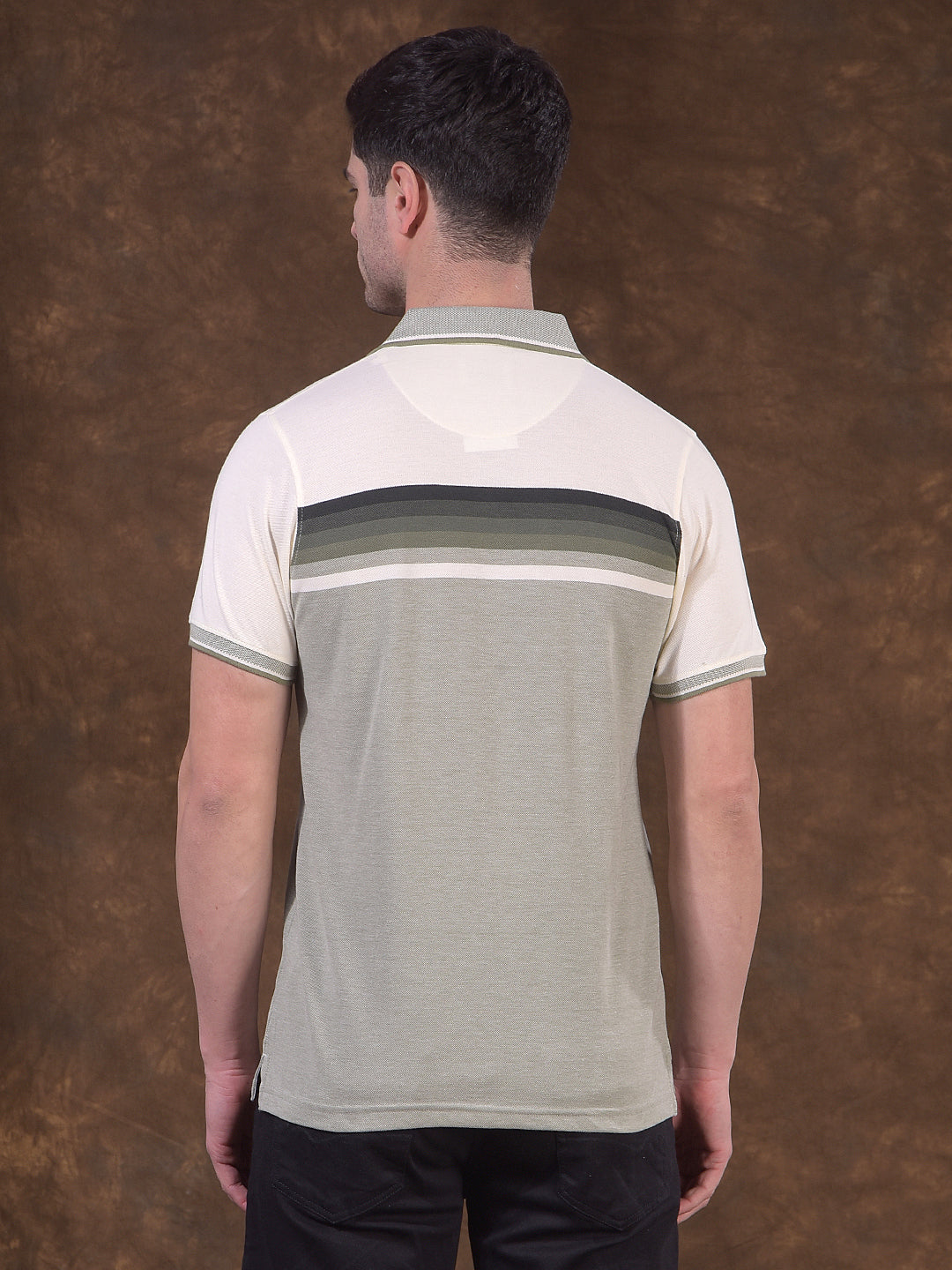 cobb pista green color-block polo neck t-shirt