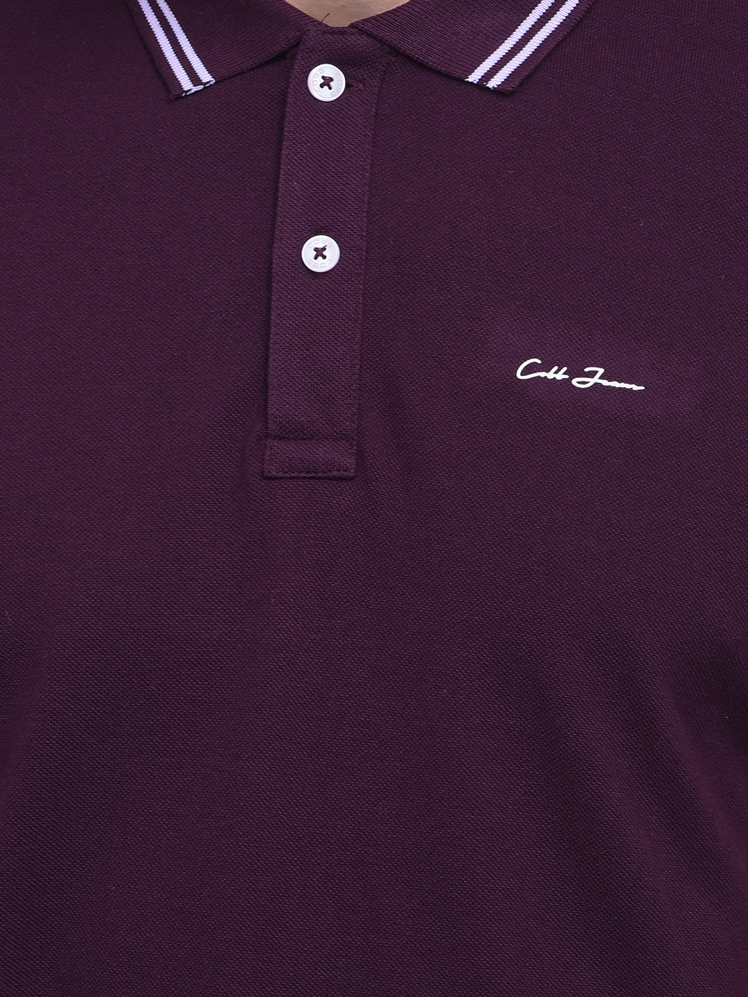 cobb solid wine polo neck t-shirt