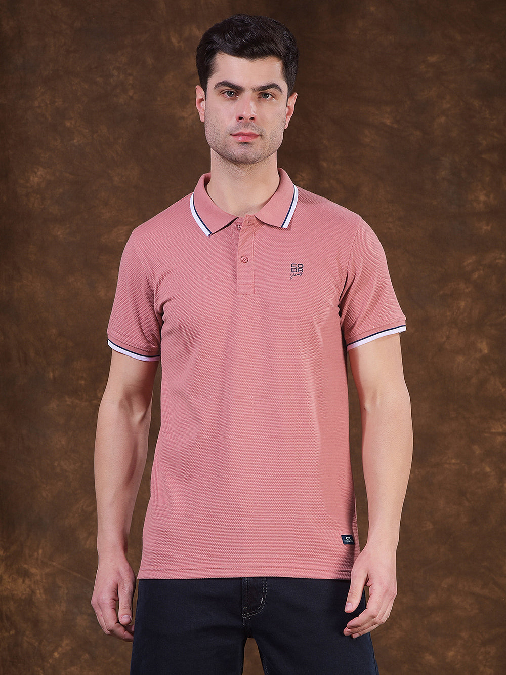 cobb peach self-design polo neck t-shirt