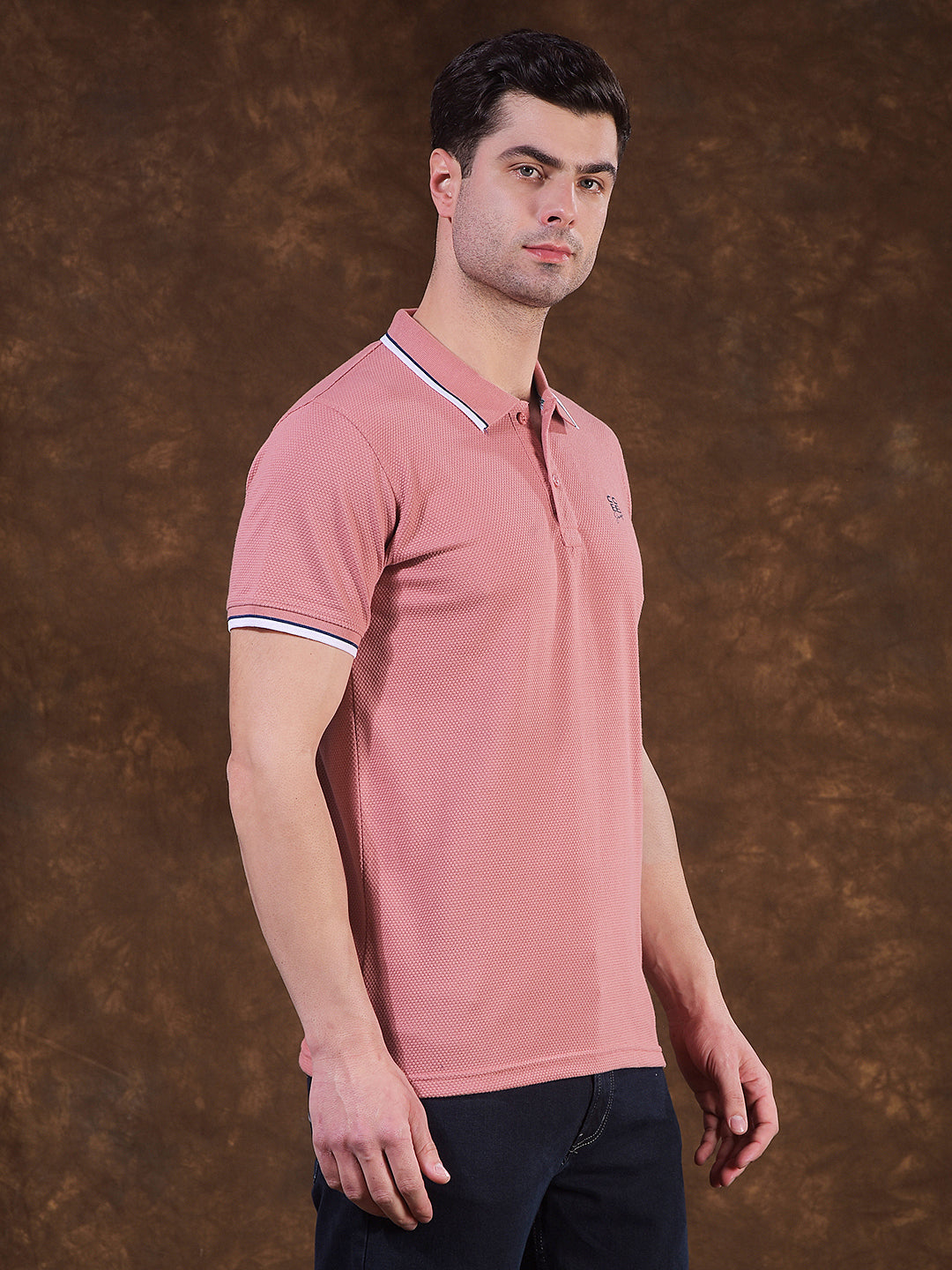 cobb peach self-design polo neck t-shirt