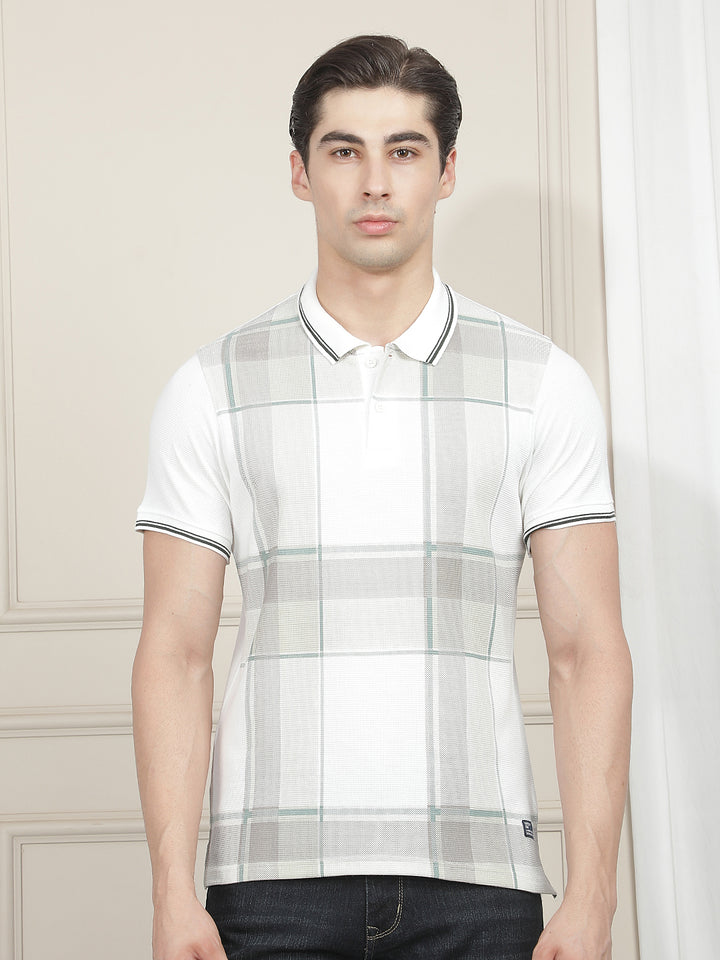 white striped polo t-shirt