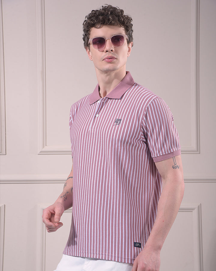cobb onion striped polo neck t-shirt