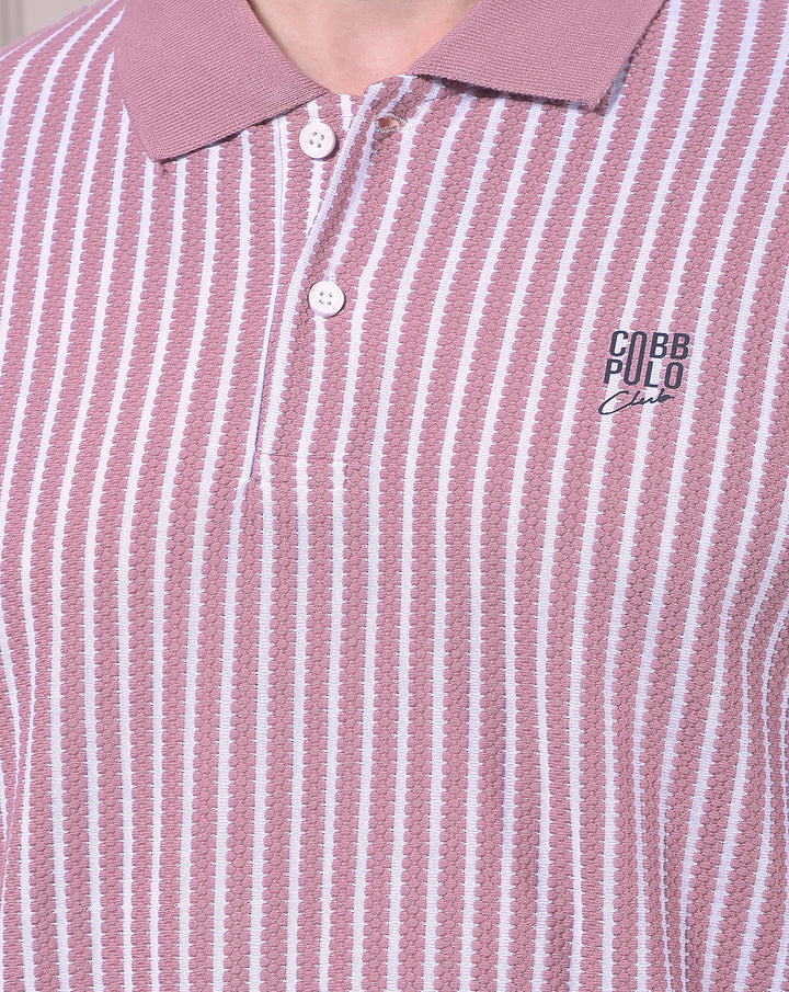 COBB ONION STRIPED POLO NECK T-SHIRT