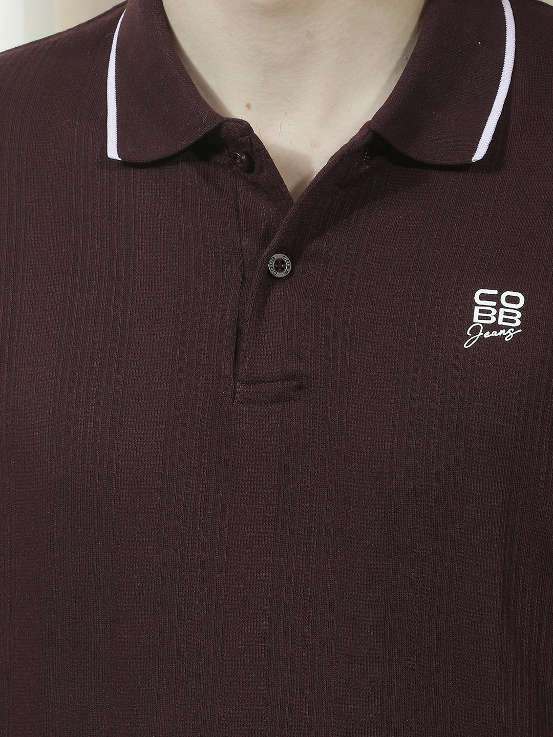 COBB WINE SOLID POLO NECK T-SHIRT