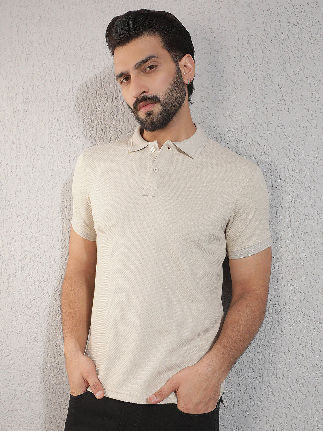 cobb stone solid polo neck t-shirt