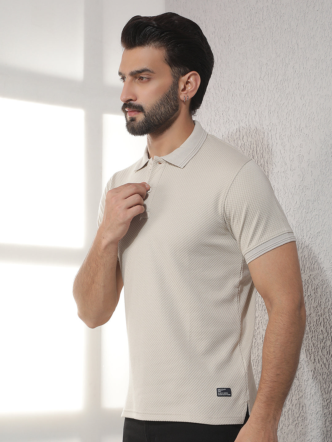 cobb stone solid polo neck t-shirt