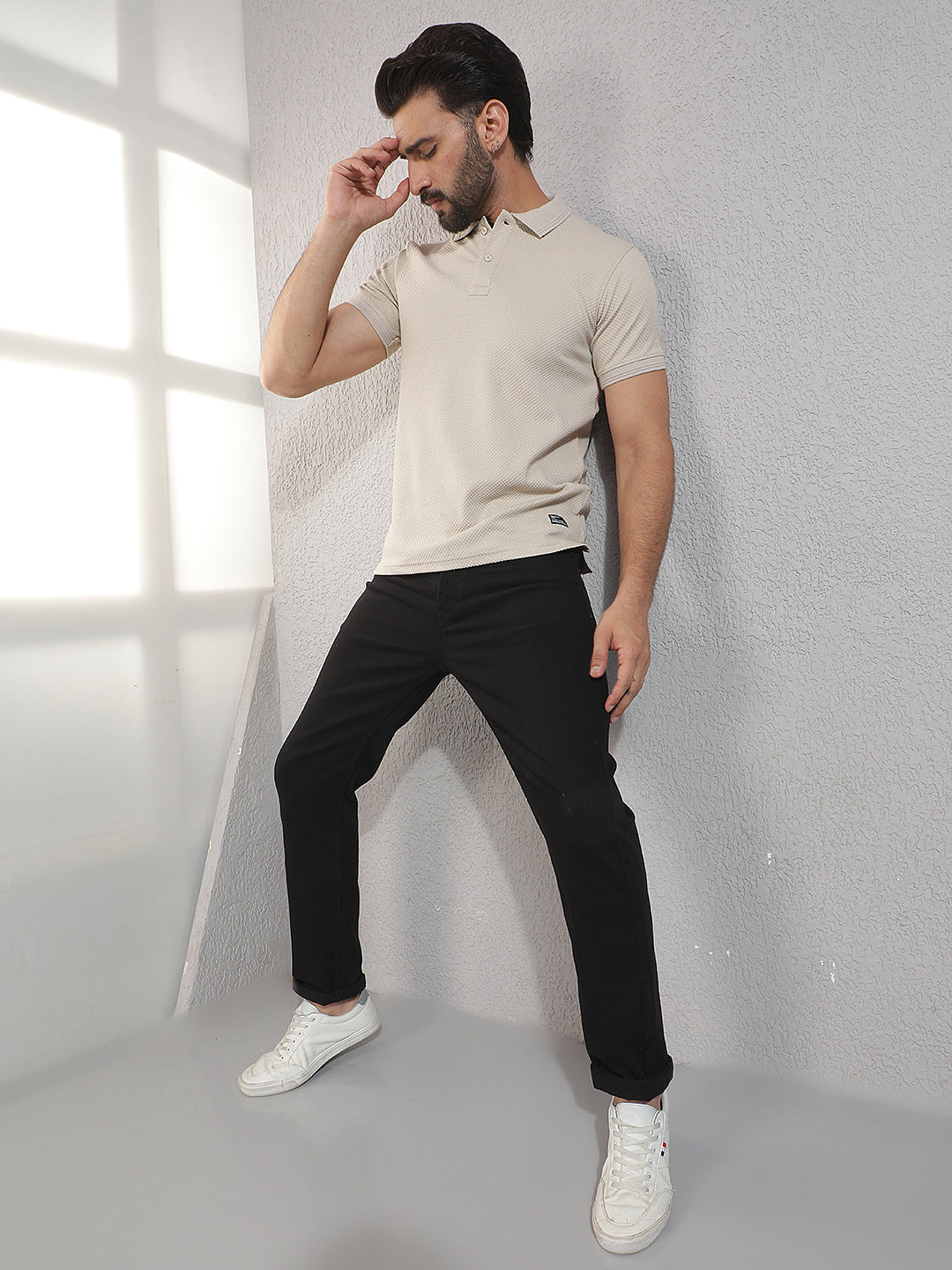 COBB STONE SOLID POLO NECK T-SHIRT