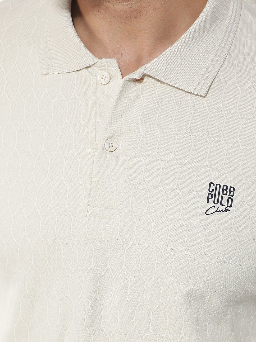 COBB CREAM SOLID POLO NECK T-SHIRT