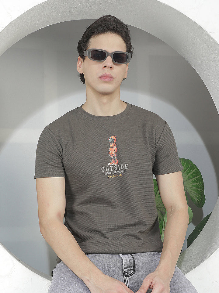 olive printed round tees