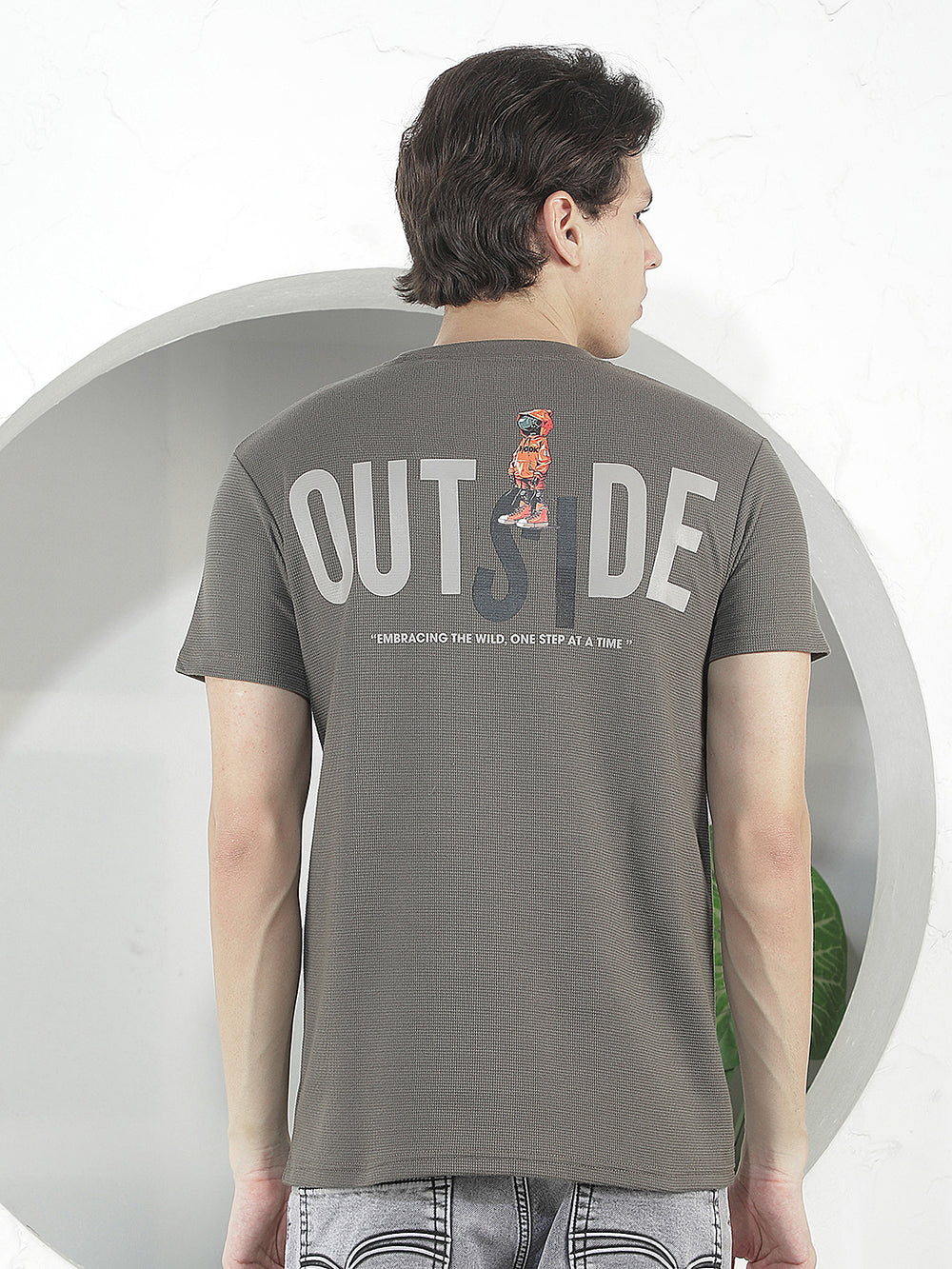 olive printed round tees