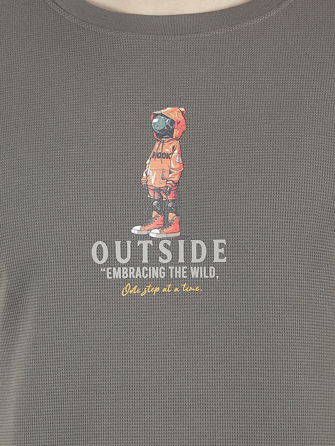 olive printed round tees