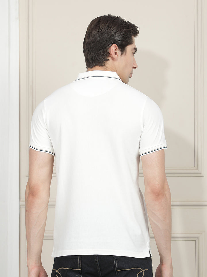 off white striped polo t-shirt