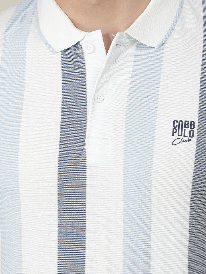 white striped polo t-shirt