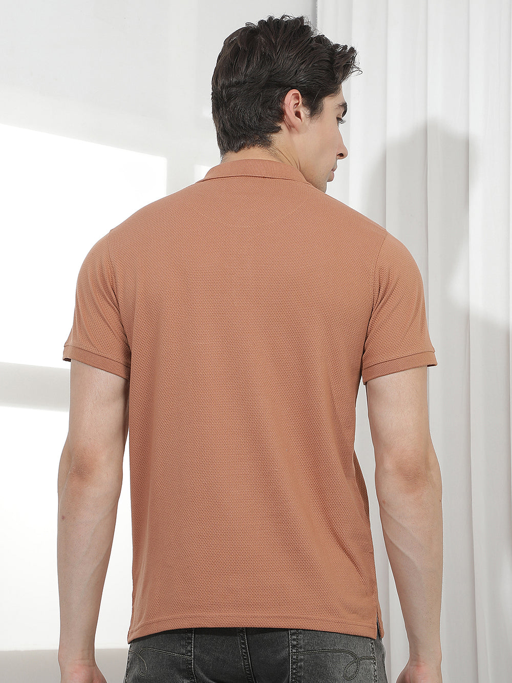 rust printed polo t-shirt