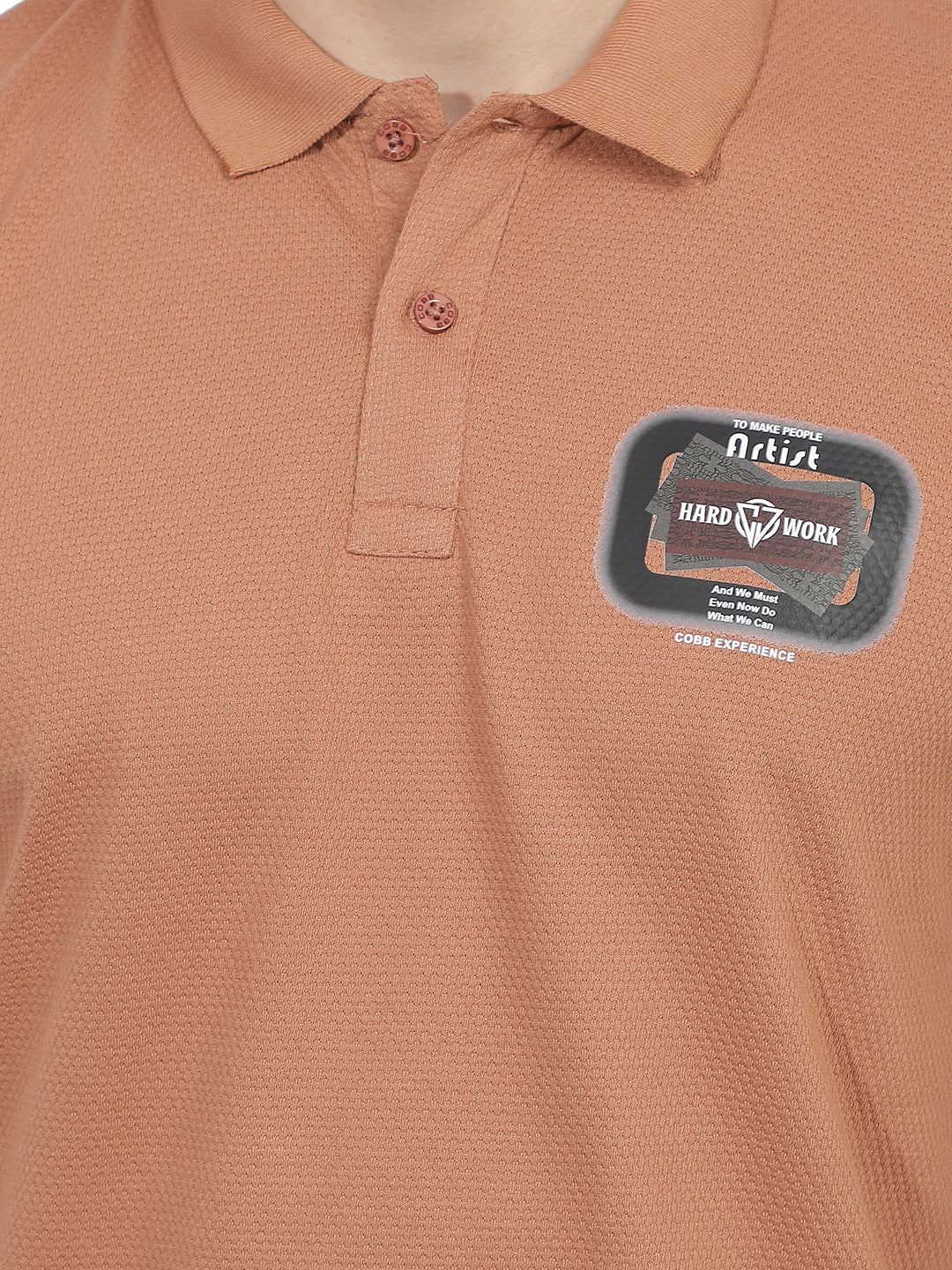 rust printed polo t-shirt