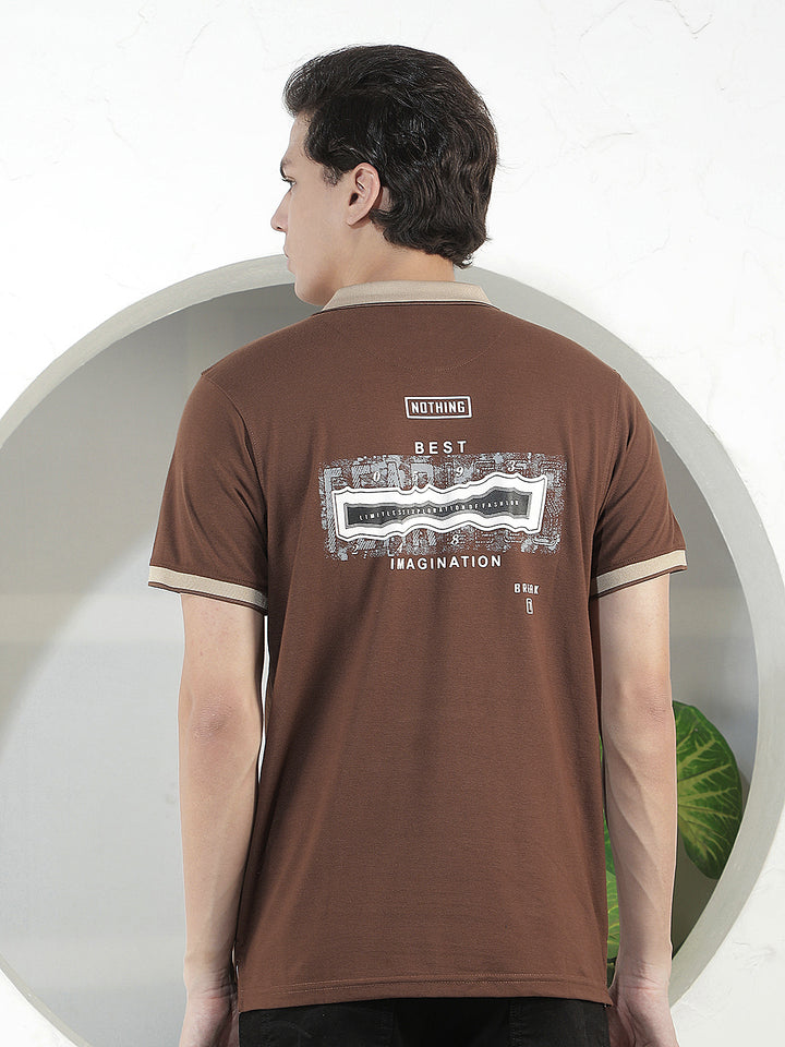 COFFEE PRINTED POLO T-SHIRT