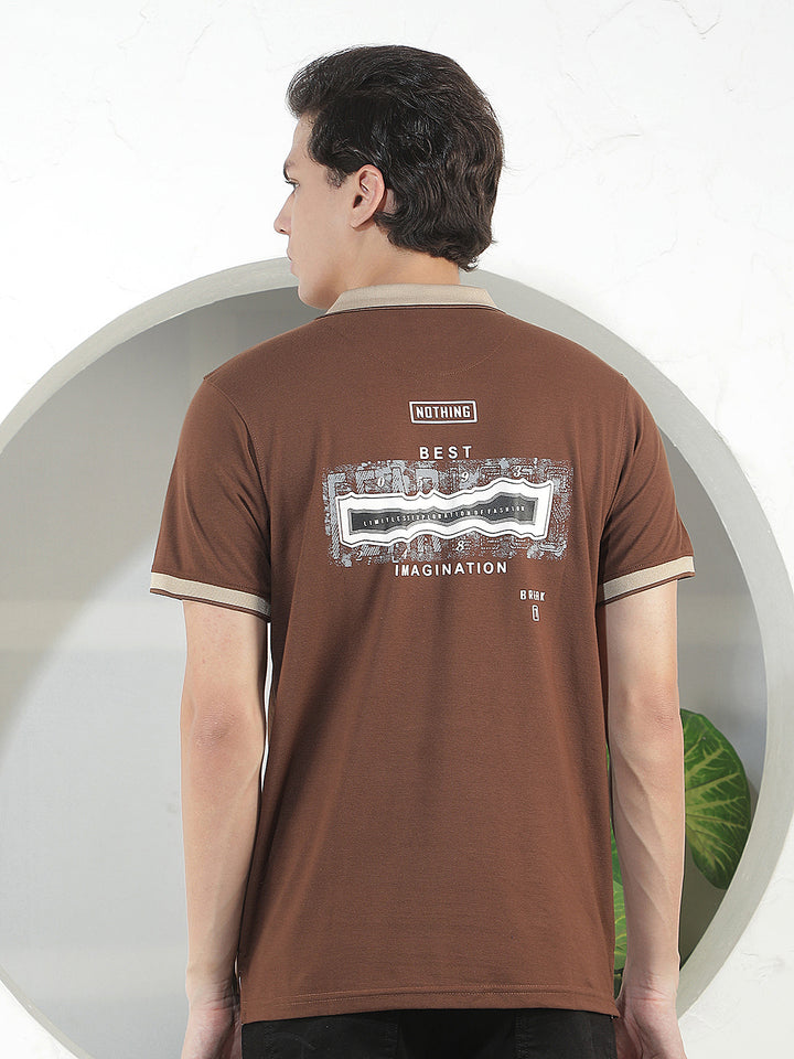 coffee printed polo t-shirt