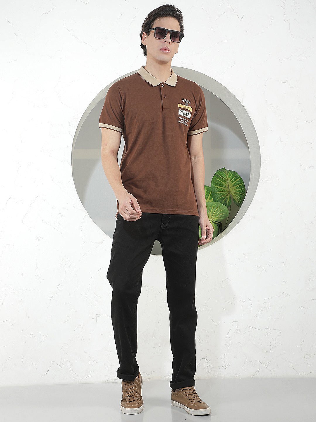 COFFEE PRINTED POLO T-SHIRT