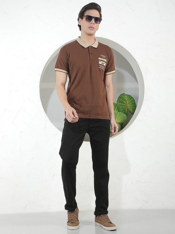 COFFEE PRINTED POLO T-SHIRT