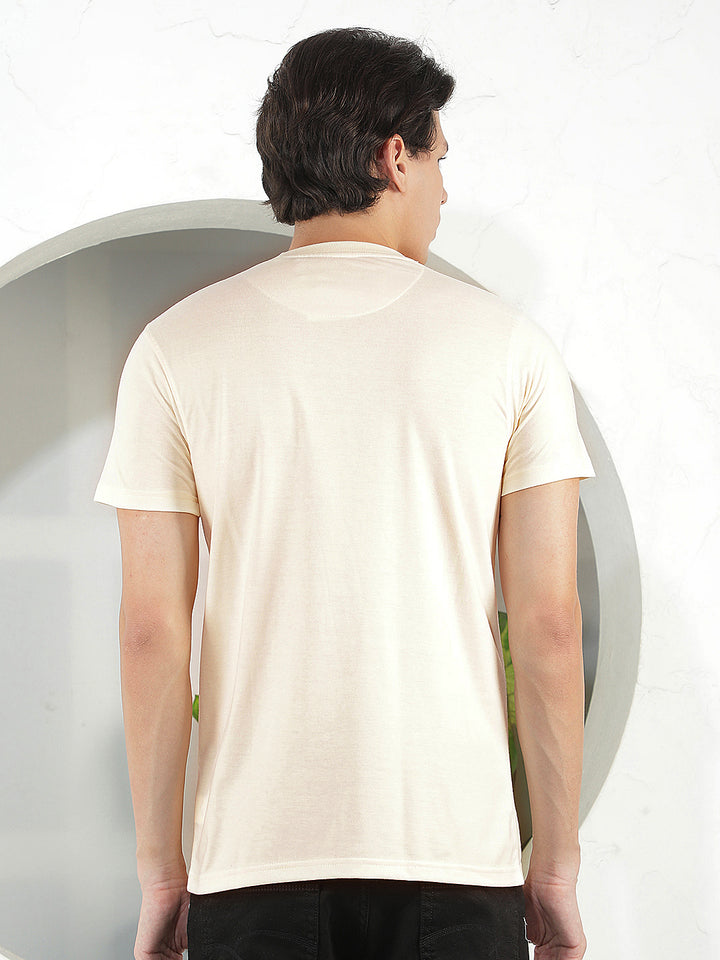 CREAM PRINTED ROUND TEES