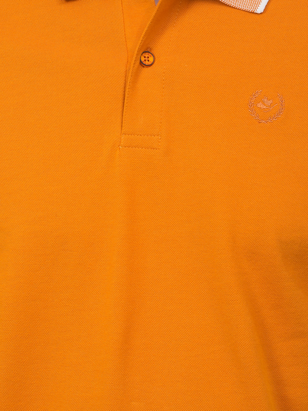 cobb solid mustard polo neck t-shirt