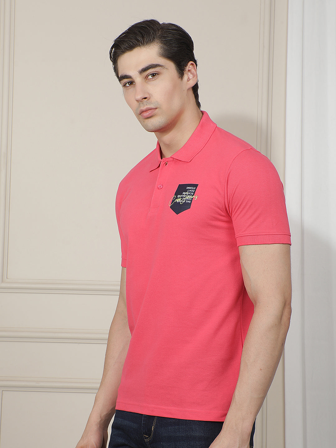 CORAL PRINTED POLO T-SHIRT