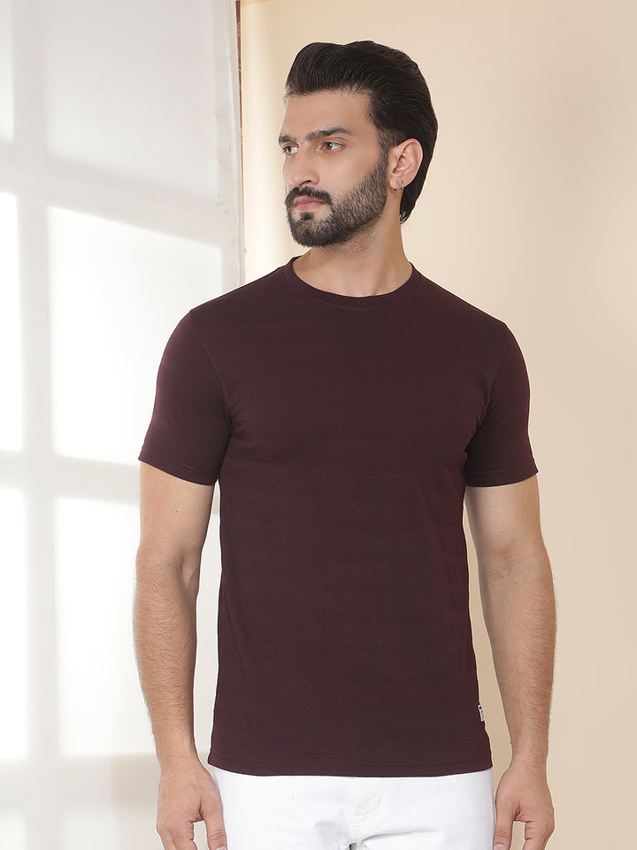 cobb wine solid round neck t-shirt