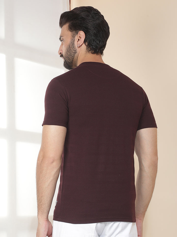 cobb wine solid round neck t-shirt