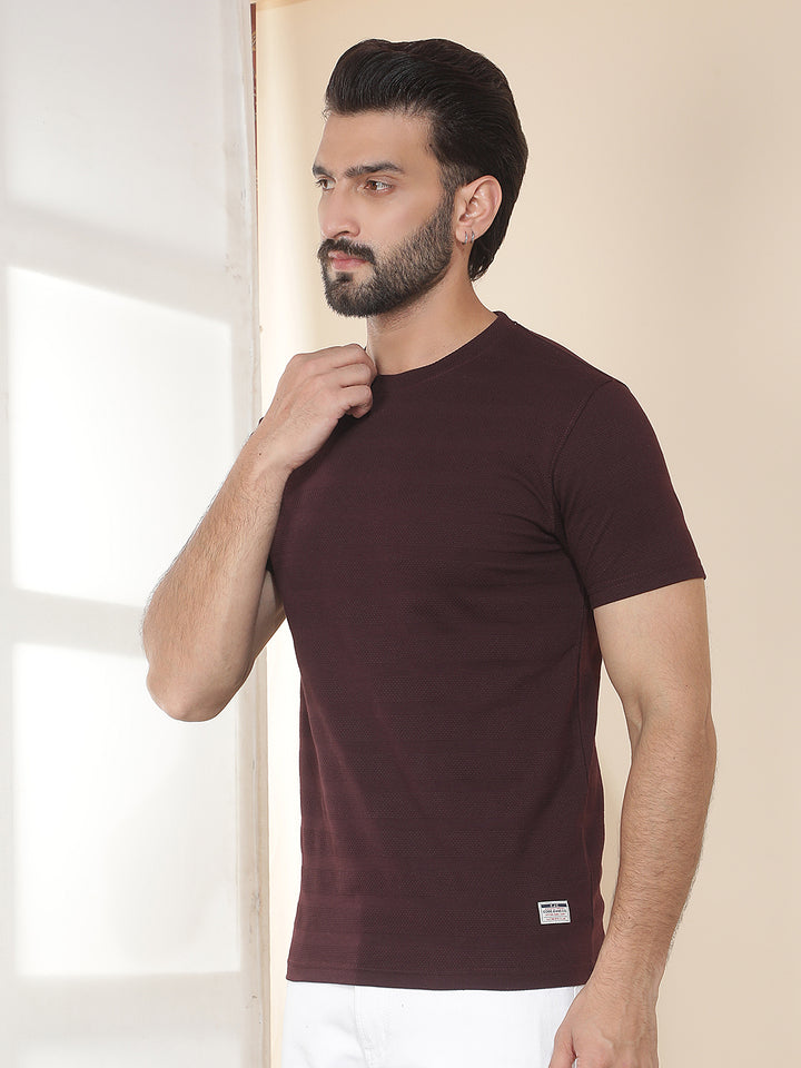 cobb wine solid round neck t-shirt
