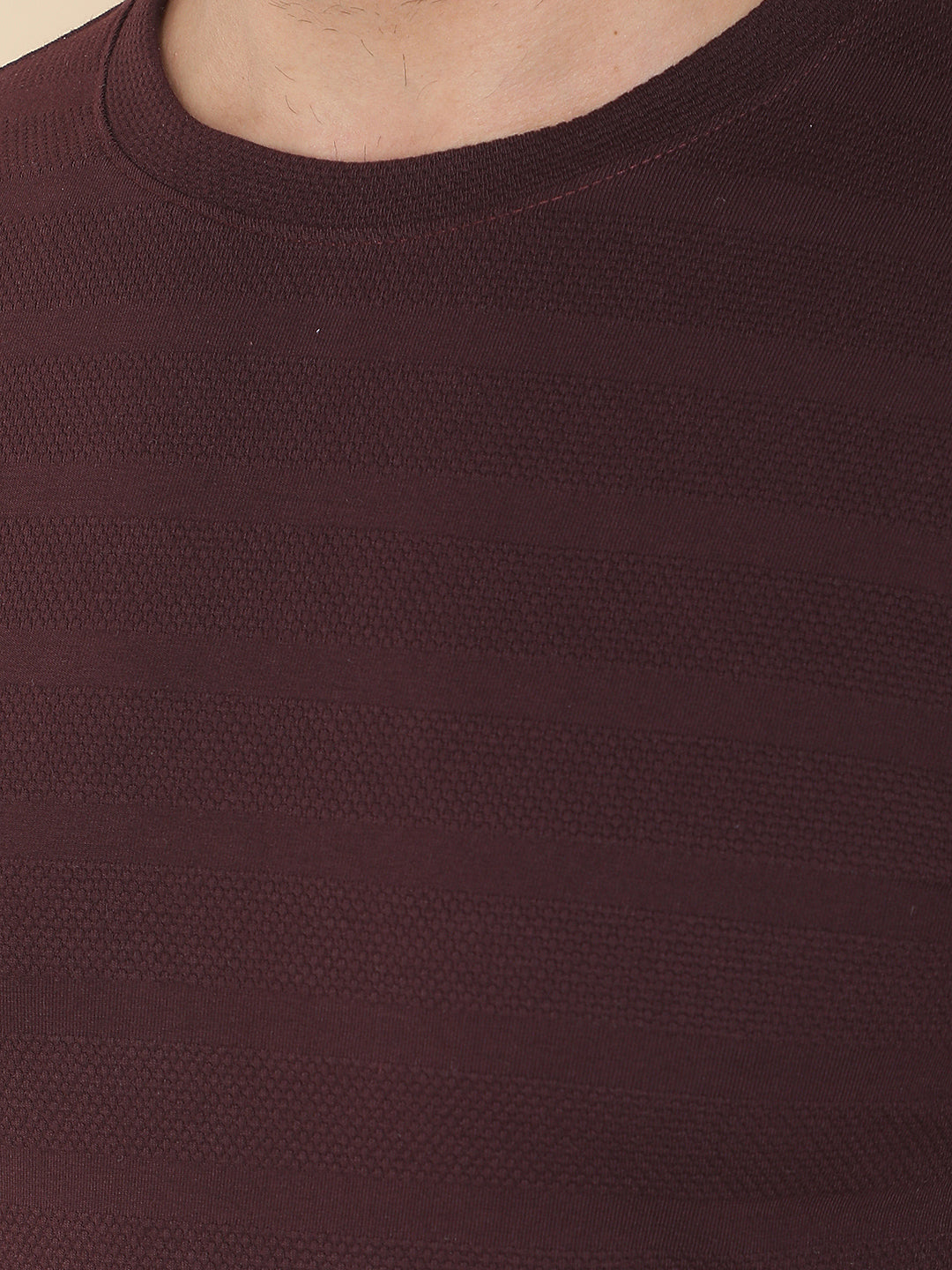 COBB WINE SOLID ROUND NECK T-SHIRT
