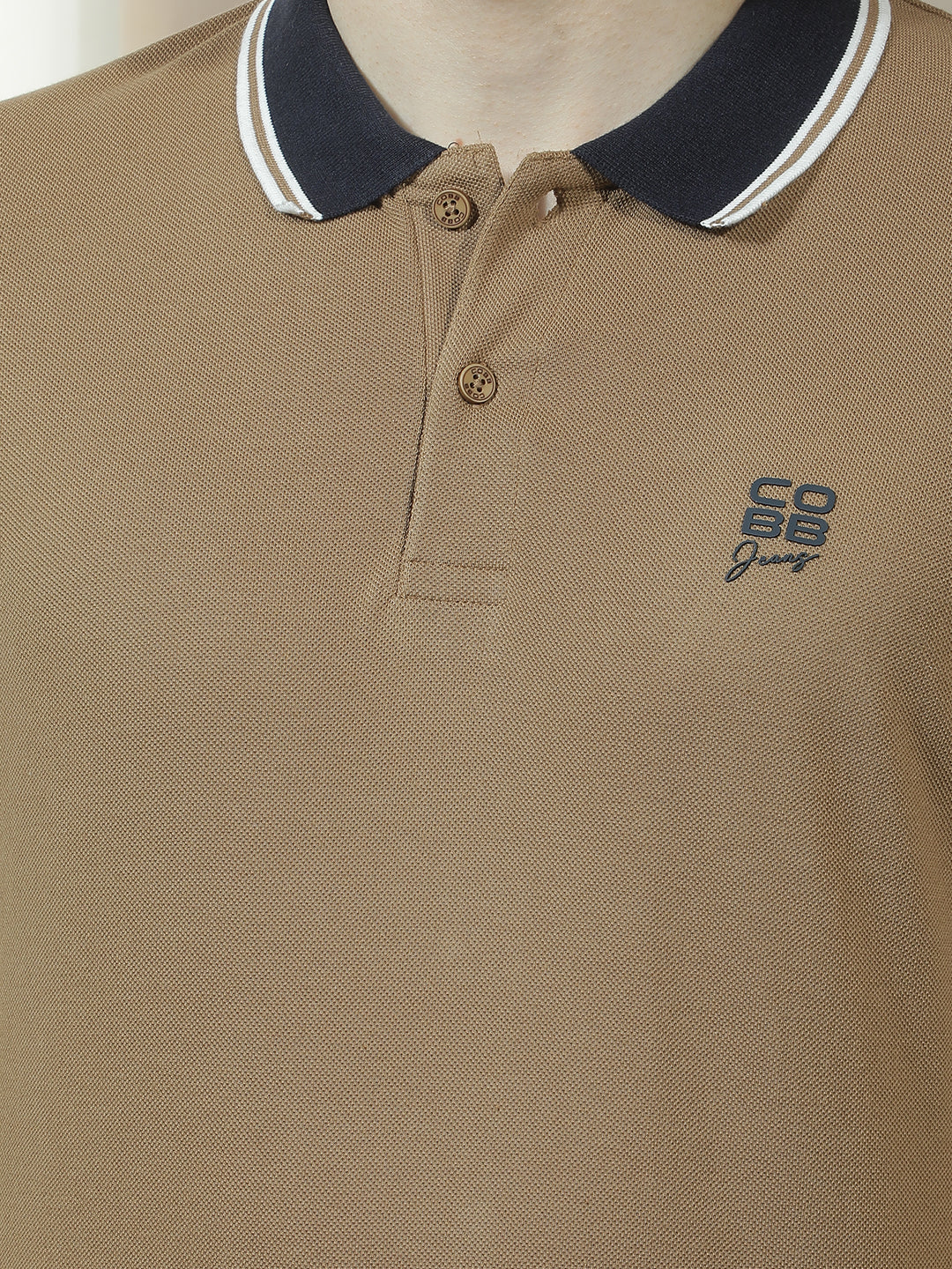 COBB BROWN SOLID POLO NECK T-SHIRT
