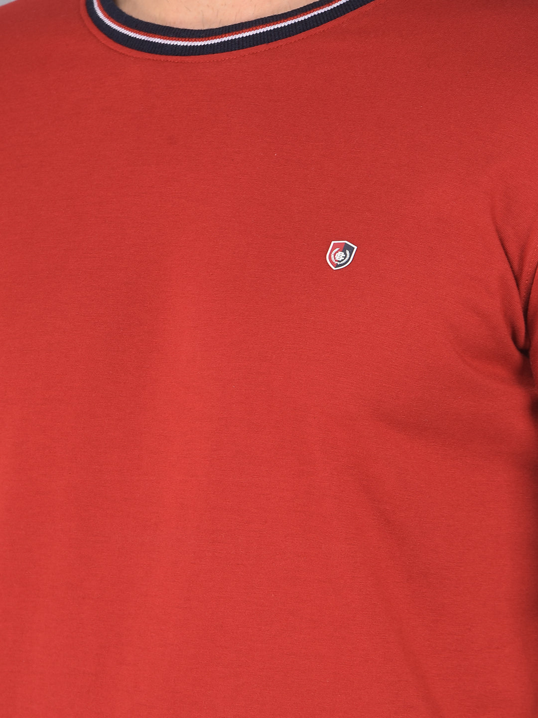 COBB SOLID RUST RED ROUND NECK T-SHIRT