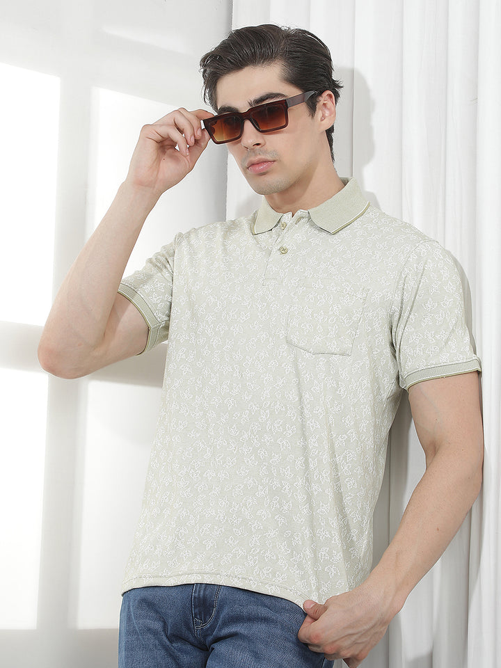 mehandi printed polo t-shirt
