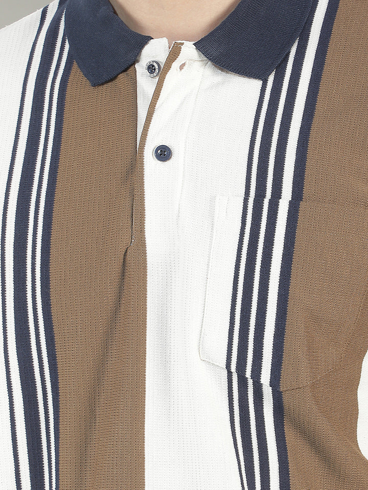 navy color-block polo t-shirt