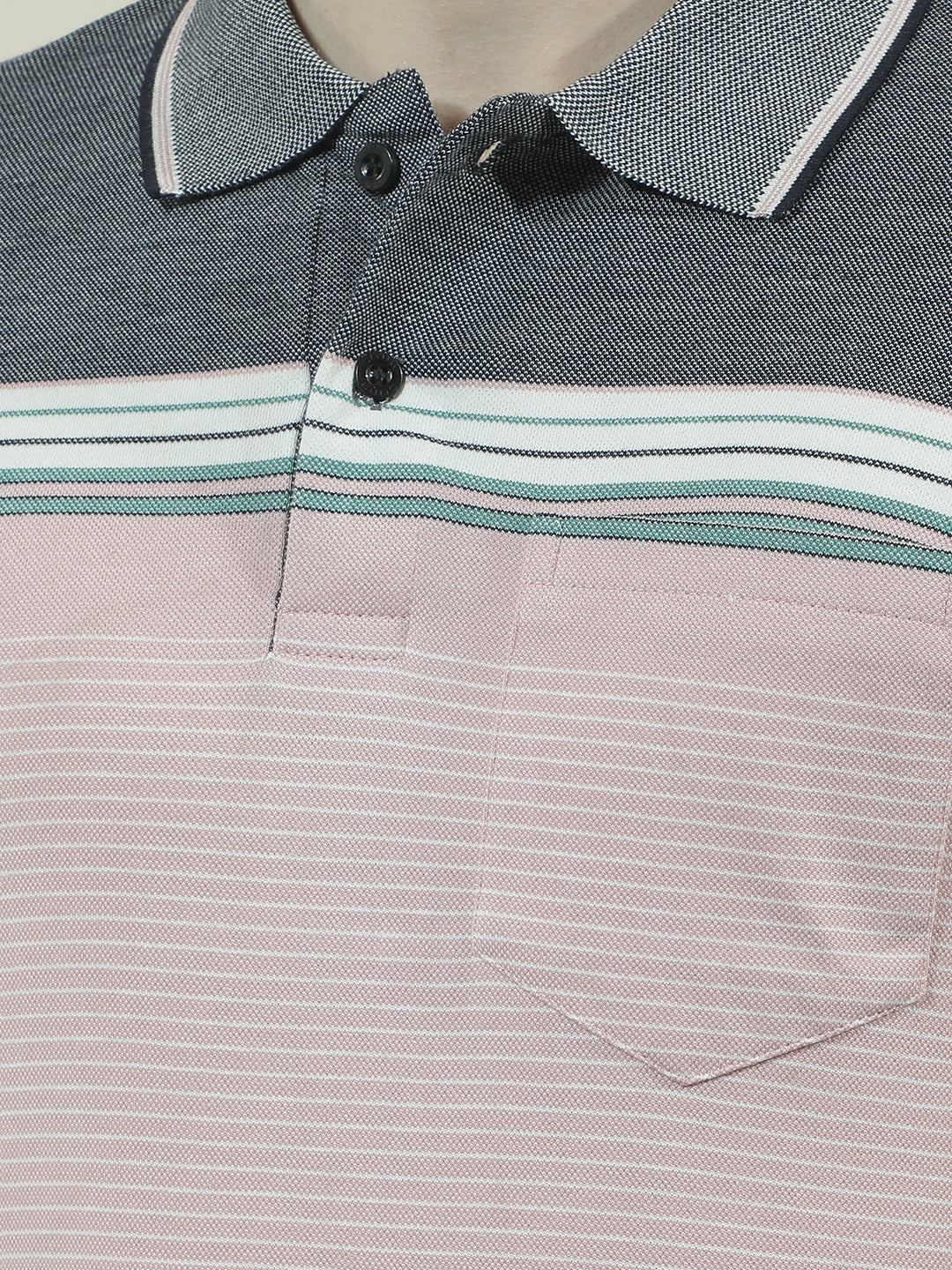 COBB PINK SOLID POLO NECK T-SHIRT
